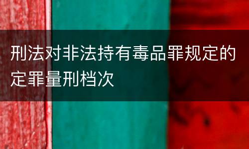 刑法对非法持有毒品罪规定的定罪量刑档次