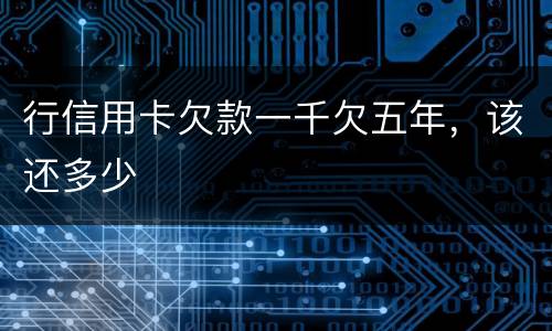行信用卡欠款一千欠五年，该还多少