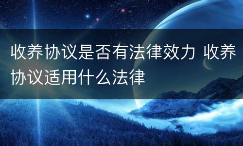 收养协议是否有法律效力 收养协议适用什么法律