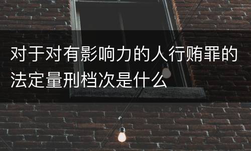 对于对有影响力的人行贿罪的法定量刑档次是什么