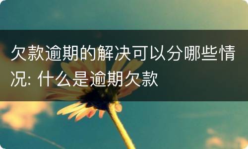 欠款逾期的解决可以分哪些情况: 什么是逾期欠款