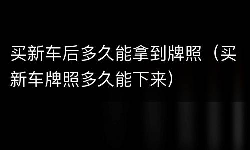 买新车后多久能拿到牌照（买新车牌照多久能下来）