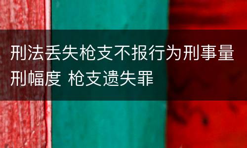刑法丢失枪支不报行为刑事量刑幅度 枪支遗失罪