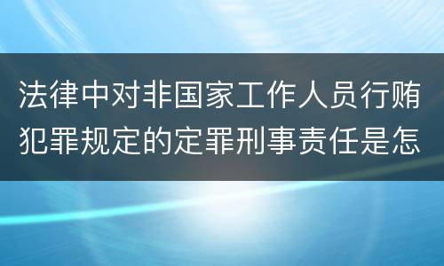 法律中对非国家工作人员行贿犯罪规定的定罪刑事责任是怎样的
