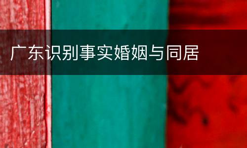 广东识别事实婚姻与同居