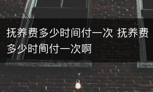 抚养费多少时间付一次 抚养费多少时间付一次啊