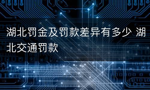 湖北罚金及罚款差异有多少 湖北交通罚款