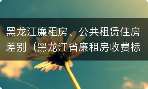 黑龙江廉租房、公共租赁住房差别（黑龙江省廉租房收费标准是多少）