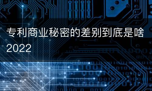 专利商业秘密的差别到底是啥2022