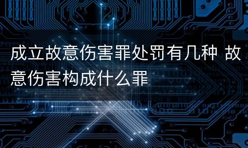 成立故意伤害罪处罚有几种 故意伤害构成什么罪