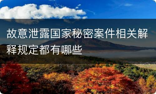 故意泄露国家秘密案件相关解释规定都有哪些