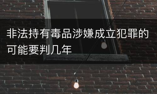 非法持有毒品涉嫌成立犯罪的可能要判几年