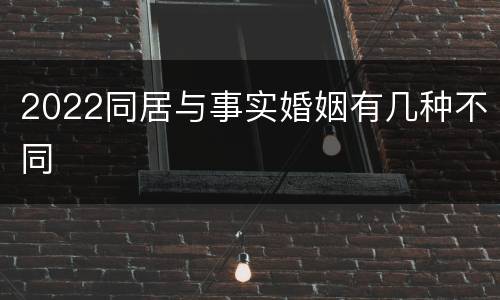 2022同居与事实婚姻有几种不同
