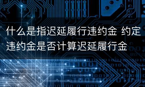 什么是指迟延履行违约金 约定违约金是否计算迟延履行金