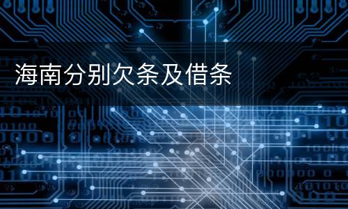 海南分别欠条及借条