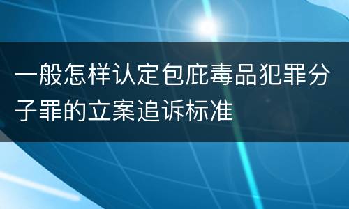 一般怎样认定包庇毒品犯罪分子罪的立案追诉标准