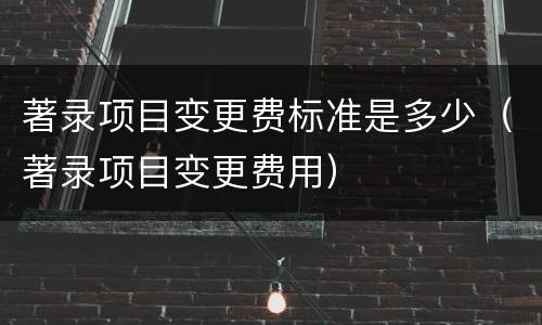 著录项目变更费标准是多少（著录项目变更费用）
