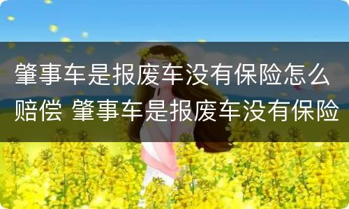肇事车是报废车没有保险怎么赔偿 肇事车是报废车没有保险怎么赔偿呢
