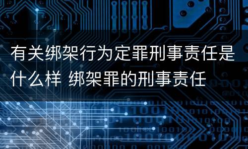 有关绑架行为定罪刑事责任是什么样 绑架罪的刑事责任