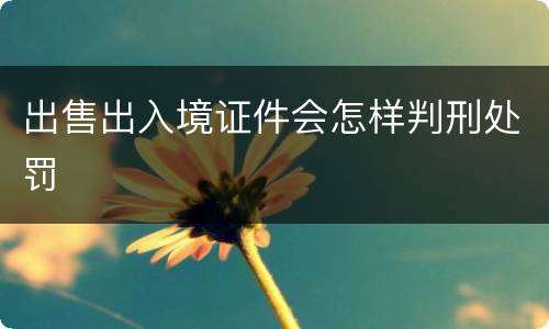 出售出入境证件会怎样判刑处罚