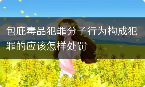 包庇毒品犯罪分子行为构成犯罪的应该怎样处罚