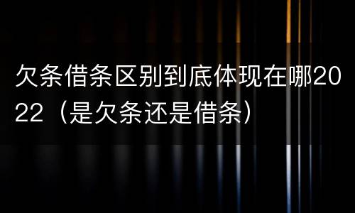 欠条借条区别到底体现在哪2022（是欠条还是借条）