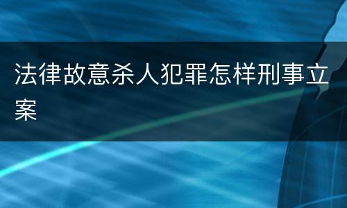 法律故意杀人犯罪怎样刑事立案