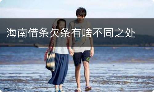 海南借条欠条有啥不同之处