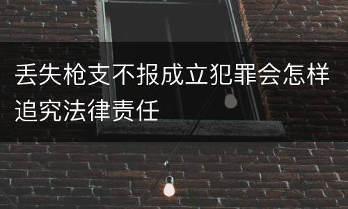 丢失枪支不报成立犯罪会怎样追究法律责任
