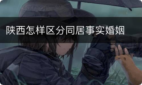陕西怎样区分同居事实婚姻