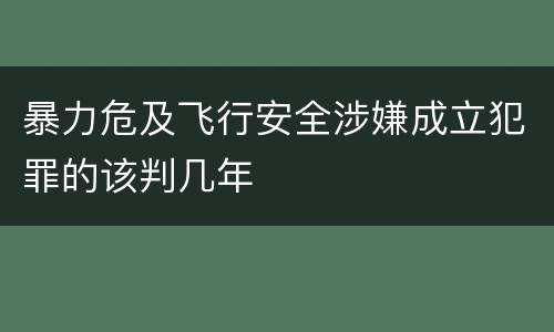 暴力危及飞行安全涉嫌成立犯罪的该判几年