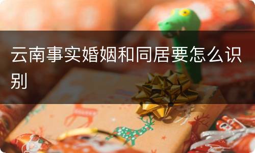 云南事实婚姻和同居要怎么识别