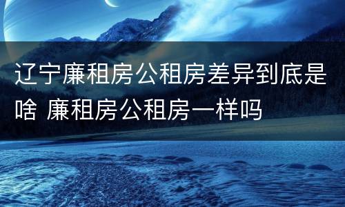 辽宁廉租房公租房差异到底是啥 廉租房公租房一样吗