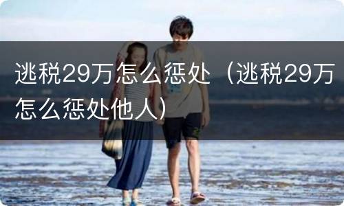 逃税29万怎么惩处（逃税29万怎么惩处他人）