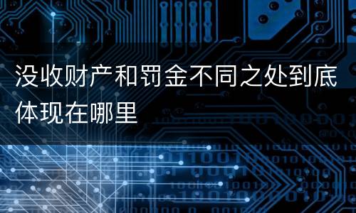 没收财产和罚金不同之处到底体现在哪里