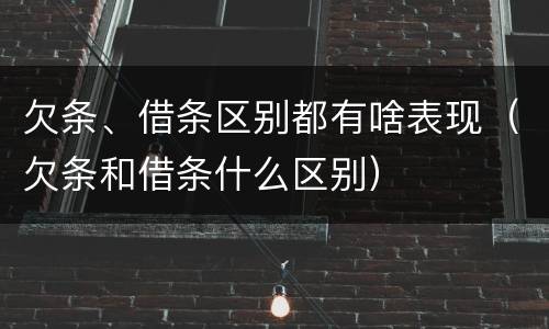 欠条、借条区别都有啥表现（欠条和借条什么区别）
