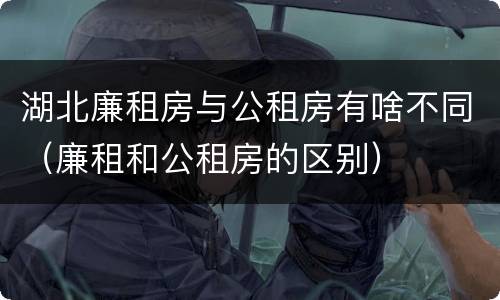 湖北廉租房与公租房有啥不同（廉租和公租房的区别）