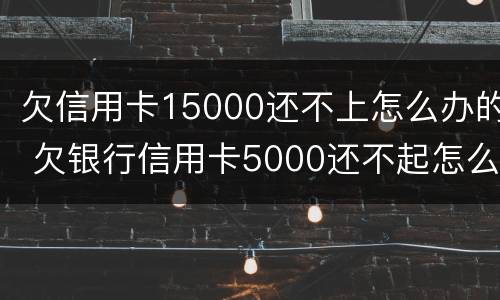 欠信用卡15000还不上怎么办的 欠银行信用卡5000还不起怎么办
