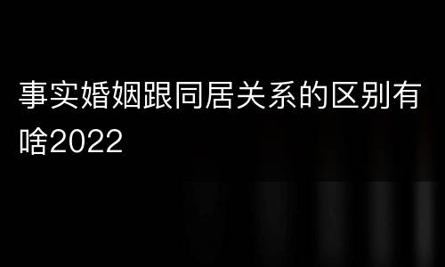 事实婚姻跟同居关系的区别有啥2022