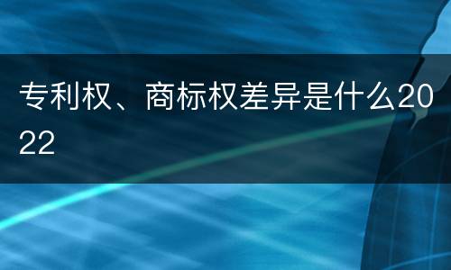 专利权、商标权差异是什么2022
