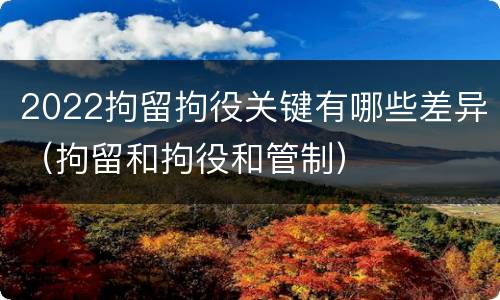 2022拘留拘役关键有哪些差异（拘留和拘役和管制）