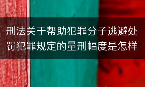 刑法关于帮助犯罪分子逃避处罚犯罪规定的量刑幅度是怎样的