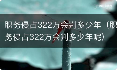 职务侵占322万会判多少年（职务侵占322万会判多少年呢）