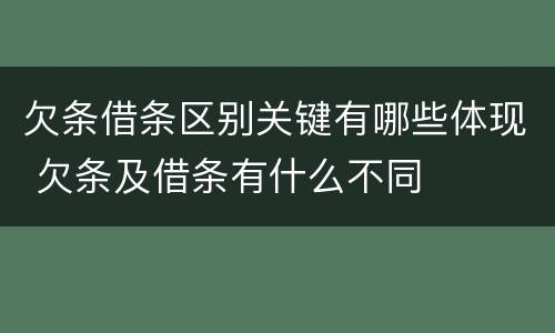 欠条借条区别关键有哪些体现 欠条及借条有什么不同
