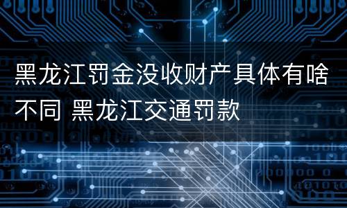 黑龙江罚金没收财产具体有啥不同 黑龙江交通罚款
