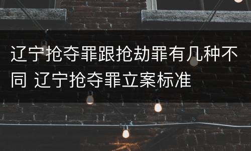 辽宁抢夺罪跟抢劫罪有几种不同 辽宁抢夺罪立案标准