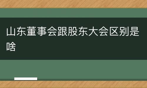 山东董事会跟股东大会区别是啥