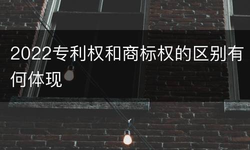 2022专利权和商标权的区别有何体现