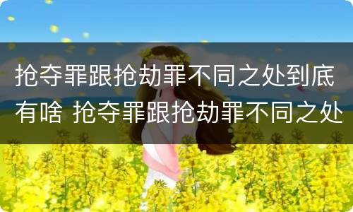 抢夺罪跟抢劫罪不同之处到底有啥 抢夺罪跟抢劫罪不同之处到底有啥关系