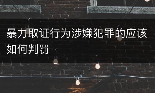 暴力取证行为涉嫌犯罪的应该如何判罚